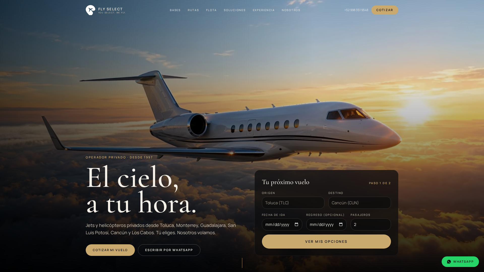Fly Select website